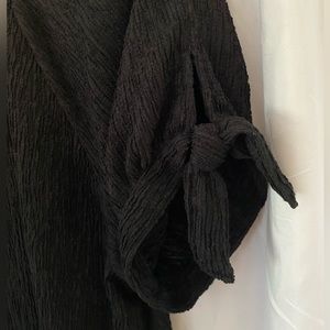 Style & Co Black xl short sleeve top tie accents